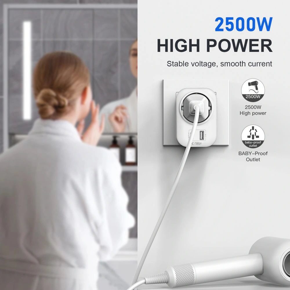 Cestovní adaptér Tech-Protect TA100 US / EU White