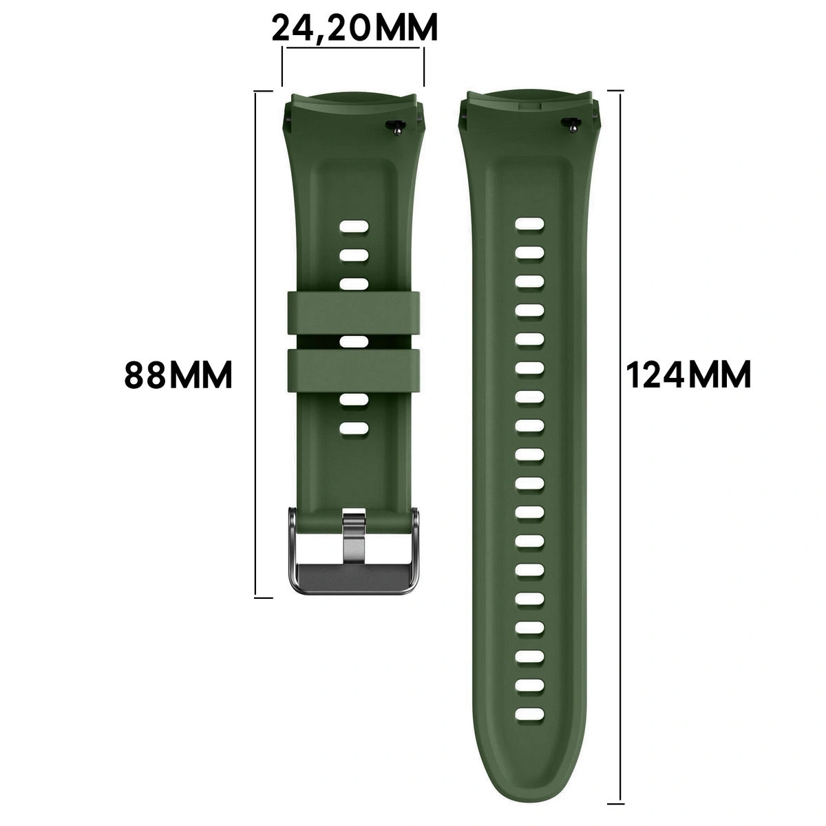 Kryt Bizon Strap Watch Silicone T Huawei Watch 5 46mm dark green