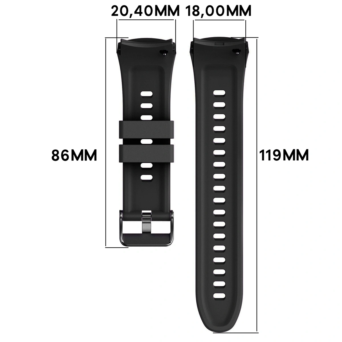 Kryt Bizon Strap Watch Silicone T Huawei Watch 5 42mm black