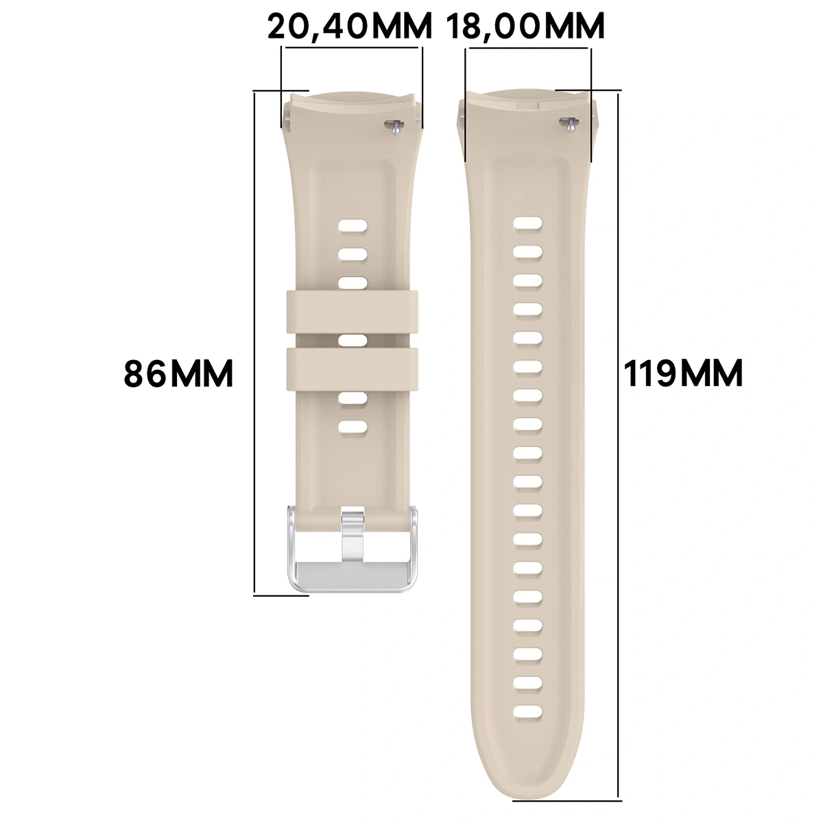 Kryt Bizon Strap Watch Silicone T Huawei Watch 5 42mm beige