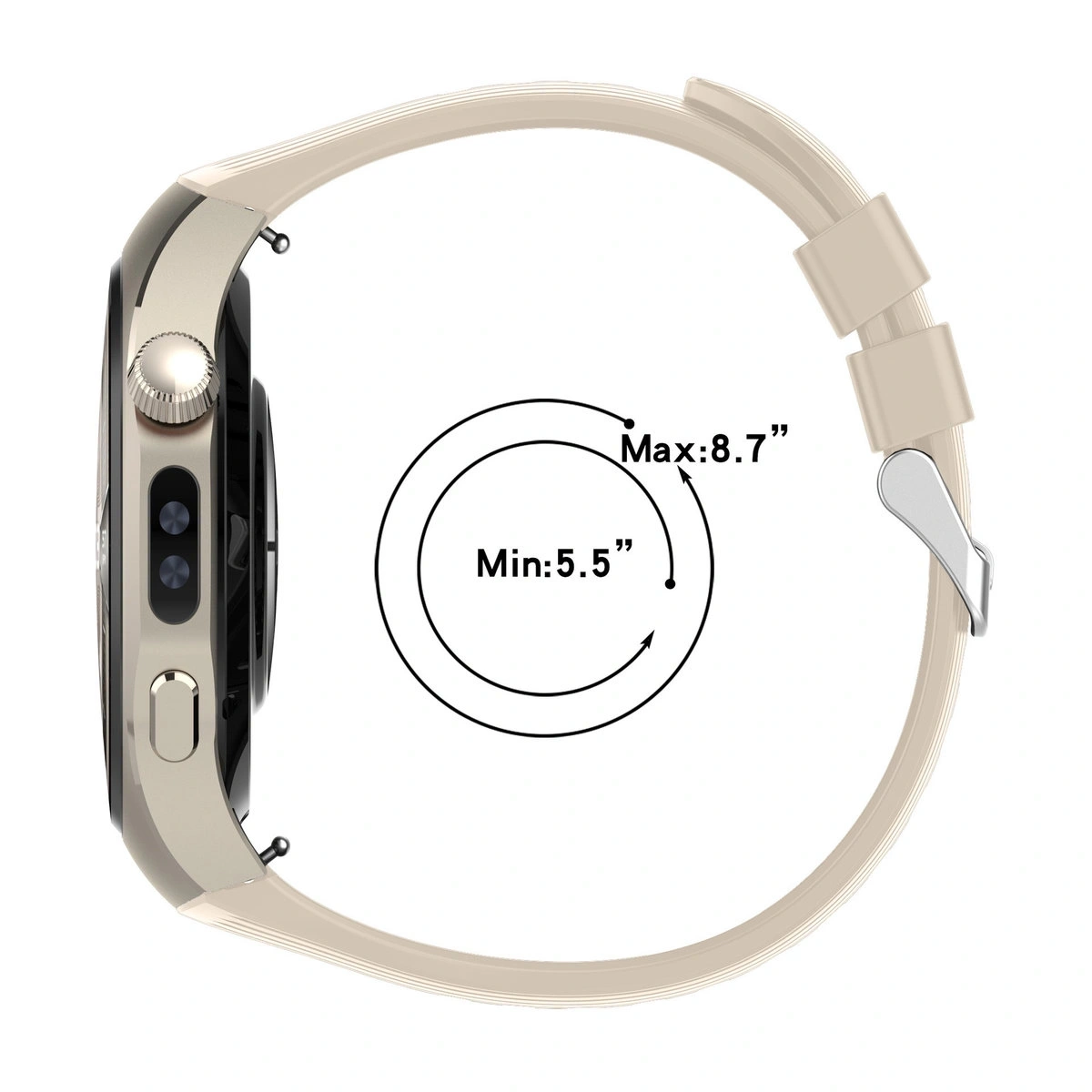 Kryt Bizon Strap Watch Silicone T Huawei Watch 5 42mm beige