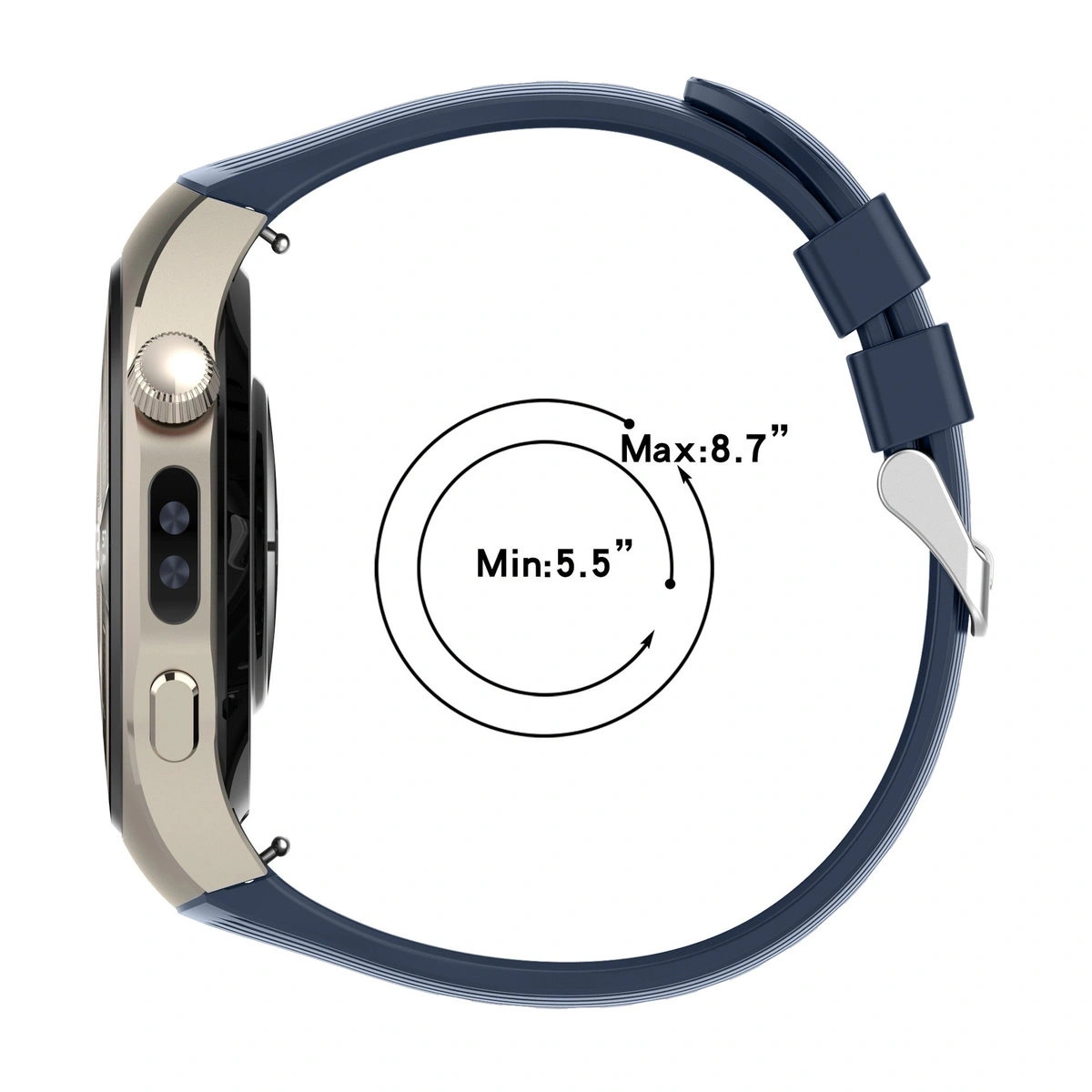 Kryt Bizon Strap Watch Silicone T Huawei Watch 5 42mm navy blue
