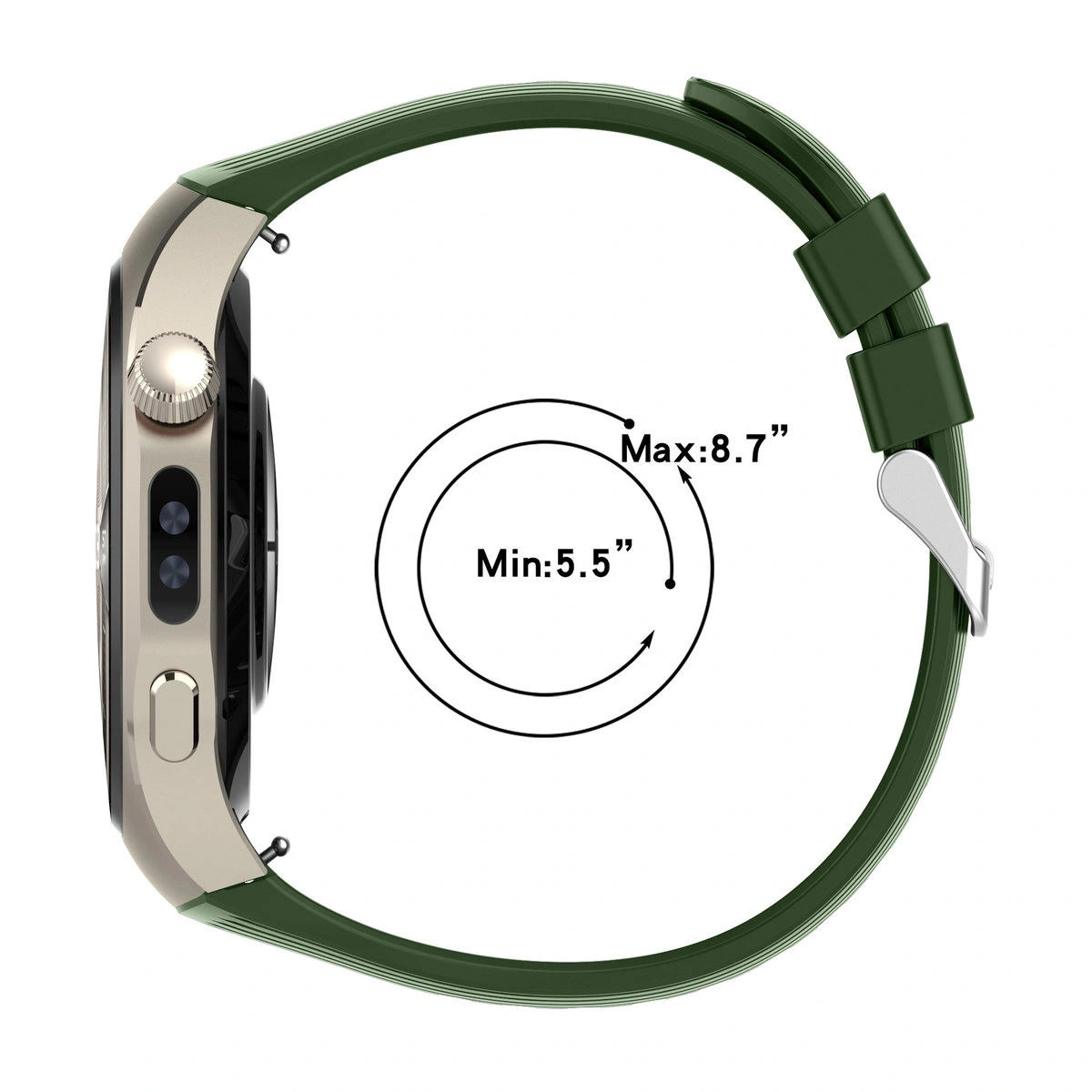 Kryt Bizon Strap Watch Silicone T Huawei Watch 5 42mm dark green
