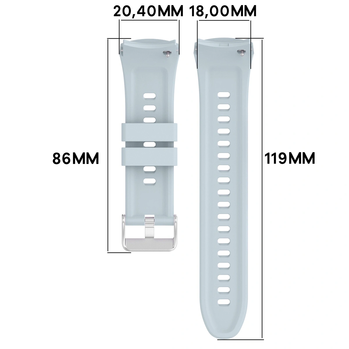 Kryt Bizon Strap Watch Silicone T Huawei Watch 5 42mm light blue