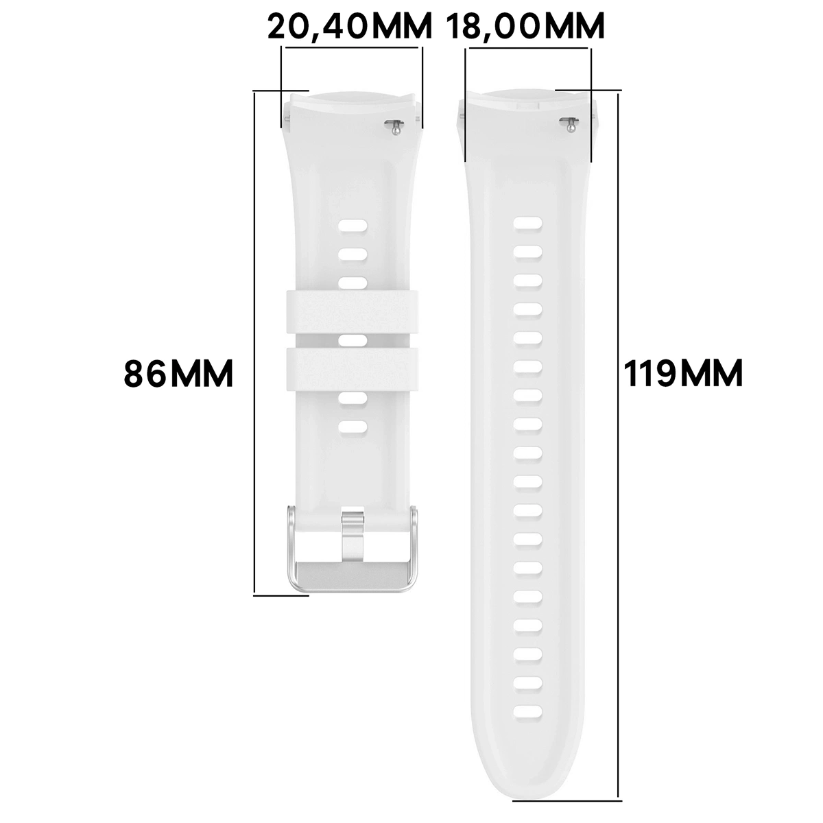 Kryt Bizon Strap Watch Silicone T Huawei Watch 5 42mm white