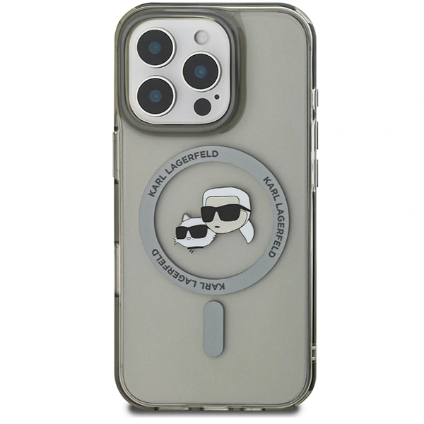 Kryt Karl Lagerfeld Apple iPhone 16 Pro hardcase IML Metal Karl&Choupette Head MagSafe black