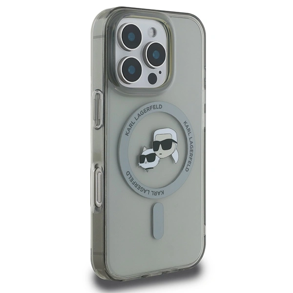 Kryt Karl Lagerfeld Apple iPhone 16 Pro hardcase IML Metal Karl&Choupette Head MagSafe black
