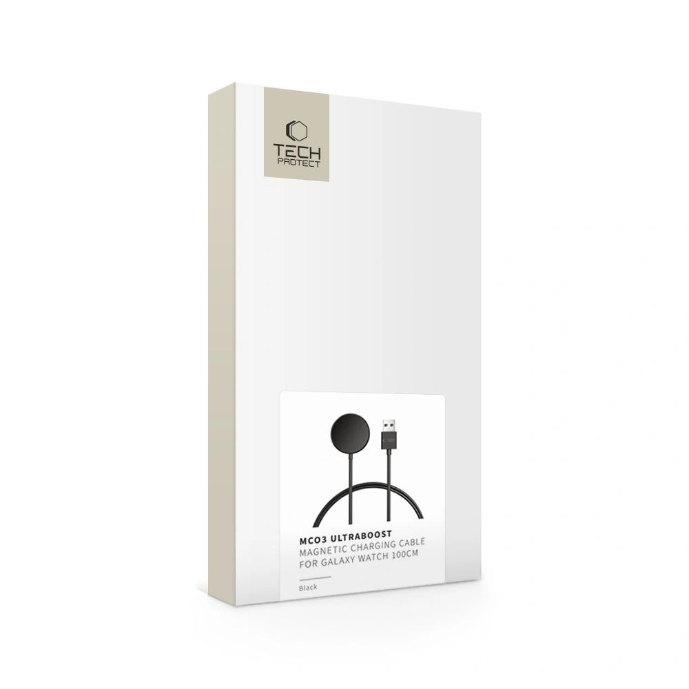 Bezdrátová nabíječka Tech-Protect MC03 Ultraboost Magnetic Charging USB-A Cable 100cm Samsung Galaxy Watch Black