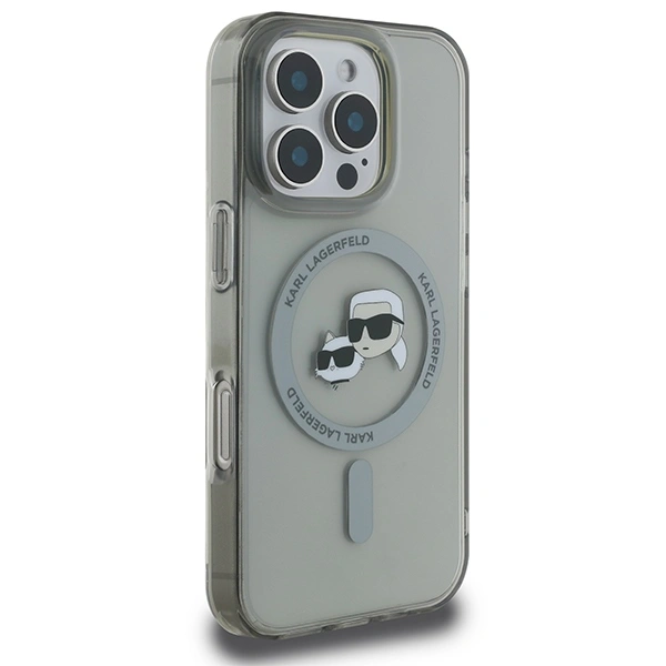 Kryt Karl Lagerfeld Apple iPhone 16 Pro Max hardcase IML Metal Karl&Choupette Head MagSafe black