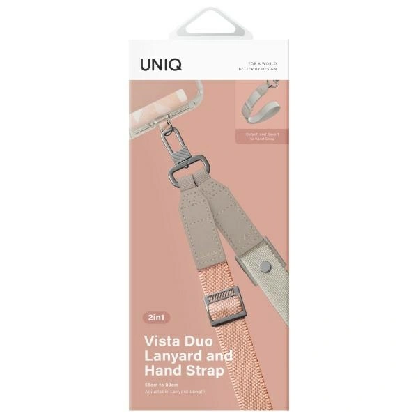 Šňůrka UNIQ Universal 2in1 phone lanyard Vista peach-beige