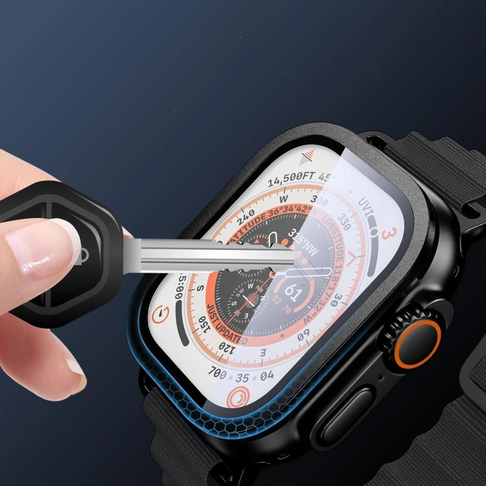 Kryt Tech-Protect Glass Ring Apple Watch Ultra 1 / 2 / 3 49mm Cosmic Orange [2 PACK]