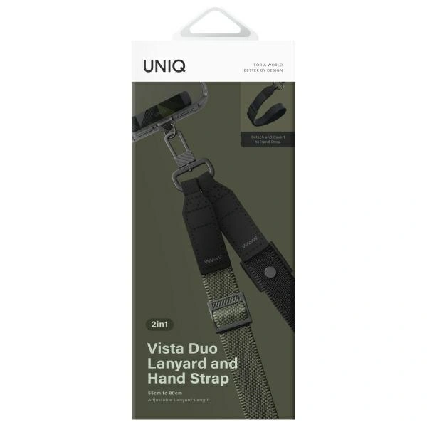 Šňůrka UNIQ Universal 2in1 phone lanyard Vista green-black