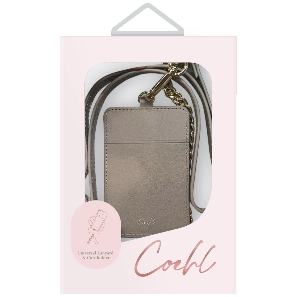 Knížkové Šňůrka UNIQ Universal 3in1 phone lanyard Coehl Caryne with a card wallet pebble