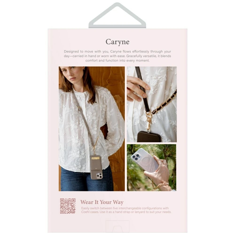 Knížkové Šňůrka UNIQ Universal 3in1 phone lanyard Coehl Caryne with a card wallet pebble