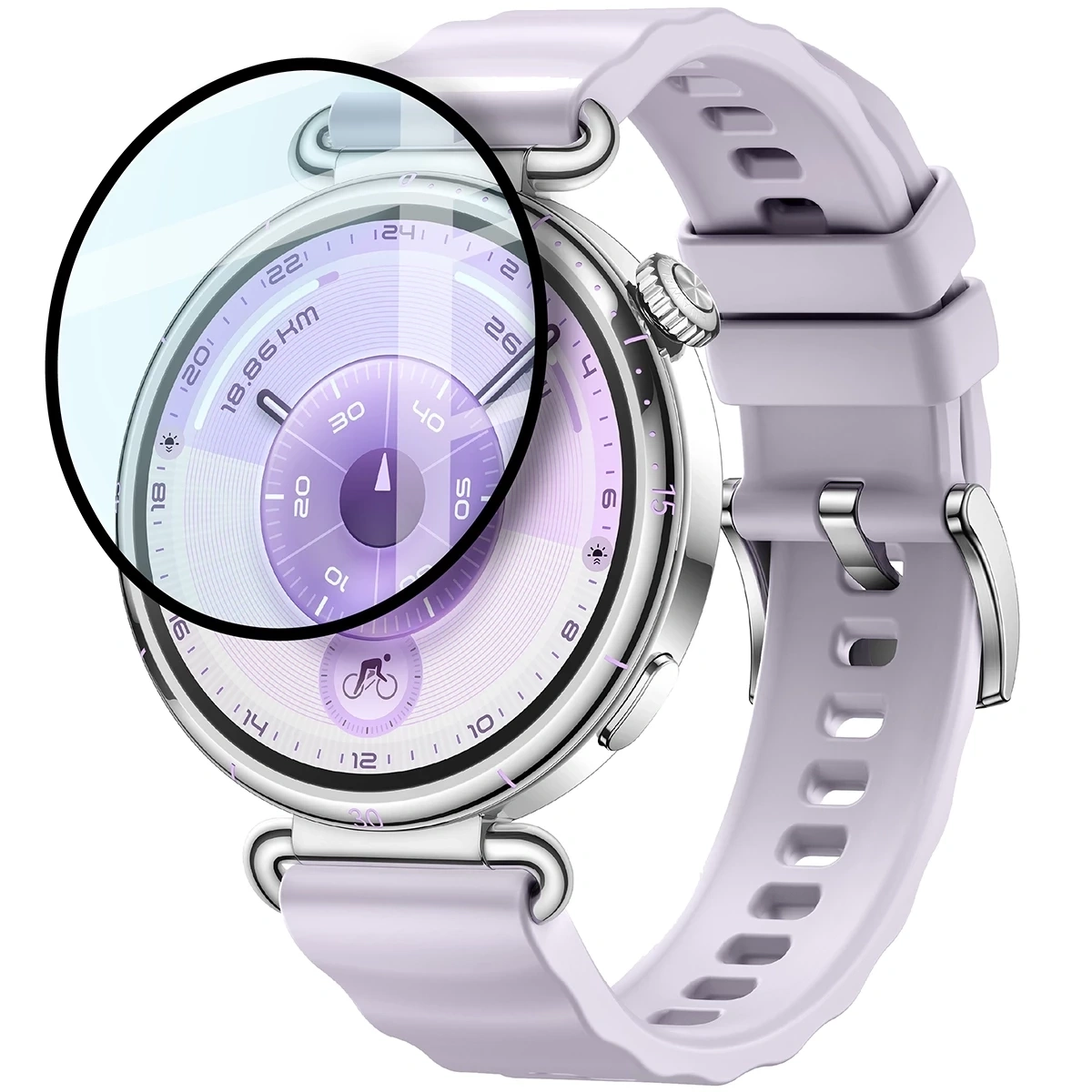Ochranné sklo Bizon Glass Watch Edge Hybrid Huawei Watch GT6 41mm black