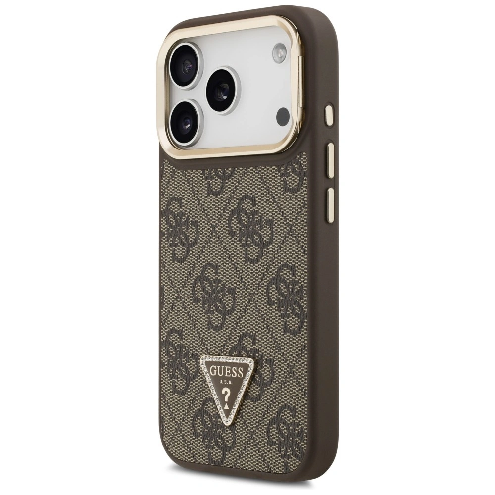 Kryt Guess 4G PU Triangle Logo & Stand Camera MagSafe Apple iPhone 17 Pro brown