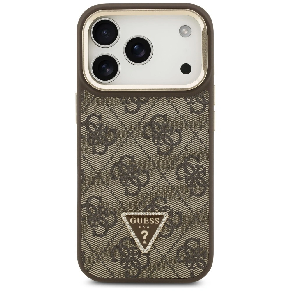 Kryt Guess 4G PU Triangle Logo & Stand Camera MagSafe Apple iPhone 17 Pro brown
