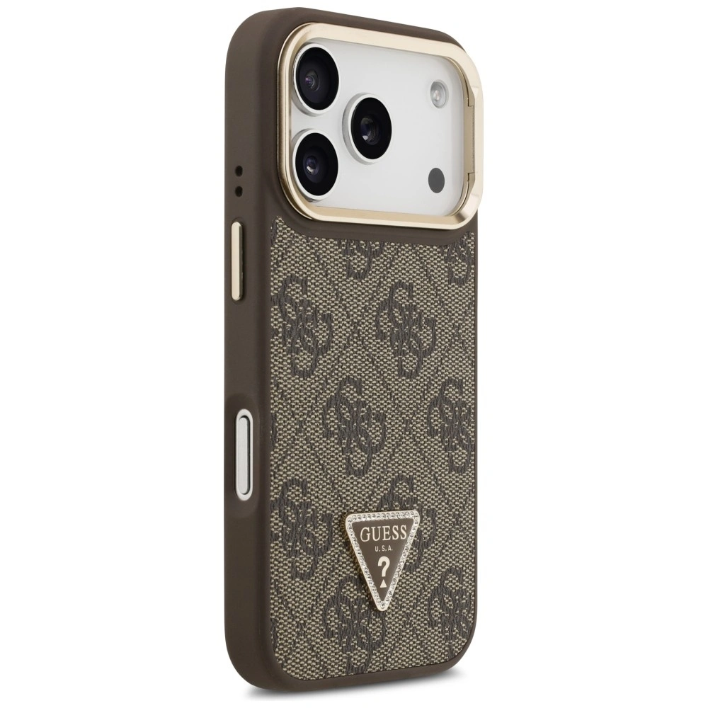 Kryt Guess 4G PU Triangle Logo & Stand Camera MagSafe Apple iPhone 17 Pro brown