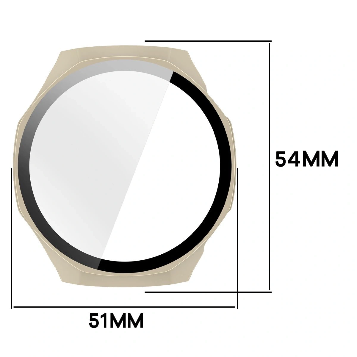Kryt Bizon Case+Glass Watch Huawei Watch GT6 Pro 46mm beige