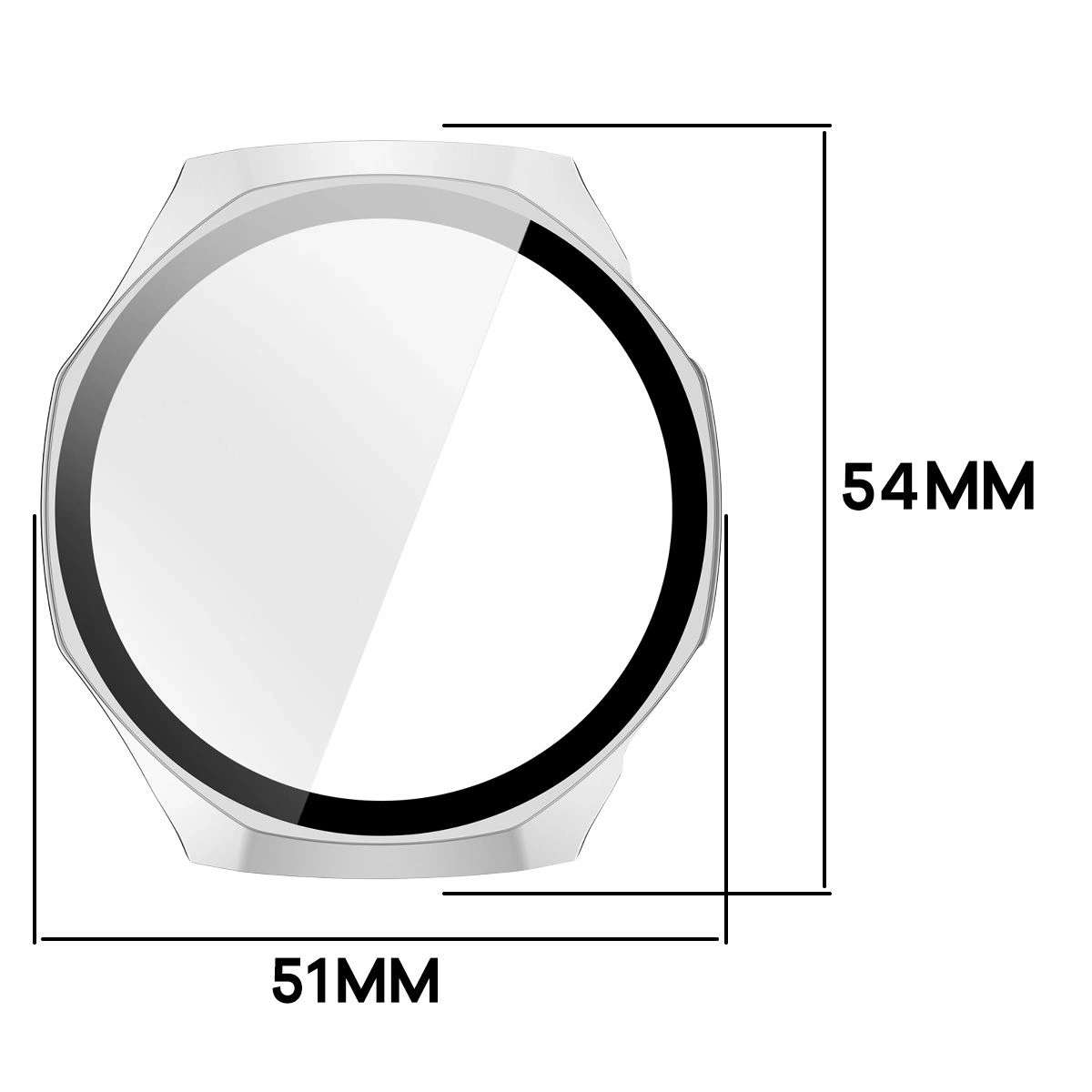 Kryt Bizon Case+Glass Watch Huawei Watch GT6 Pro 46mm matte silver