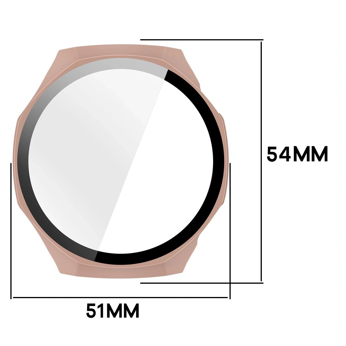 Kryt Bizon Case+Glass Watch Huawei Watch GT6 Pro 46mm pink