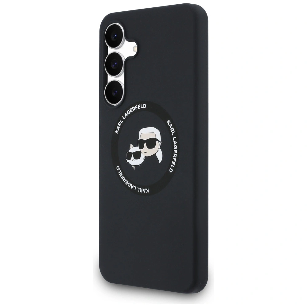 Kryt Karl Lagerfeld Silicone Karl&Choupette Heads MagSafe Samsung Galaxy S25 FE black