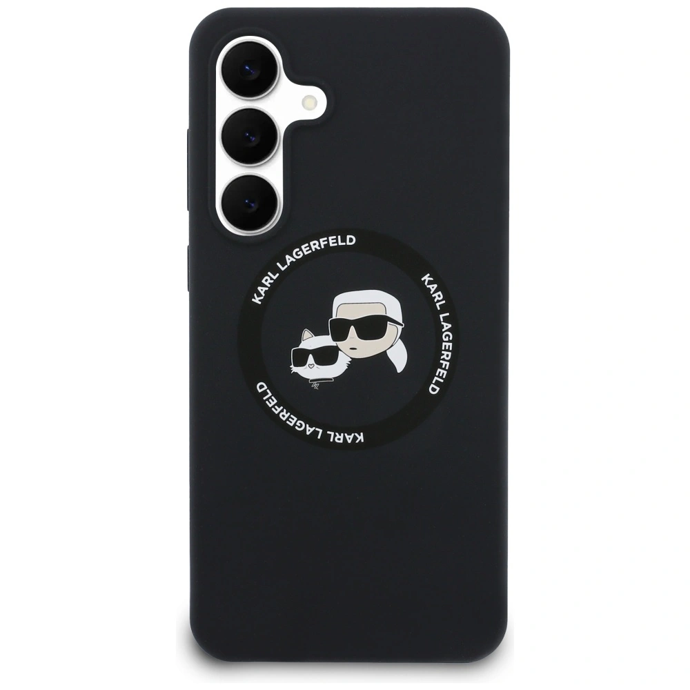 Kryt Karl Lagerfeld Silicone Karl&Choupette Heads MagSafe Samsung Galaxy S25 FE black