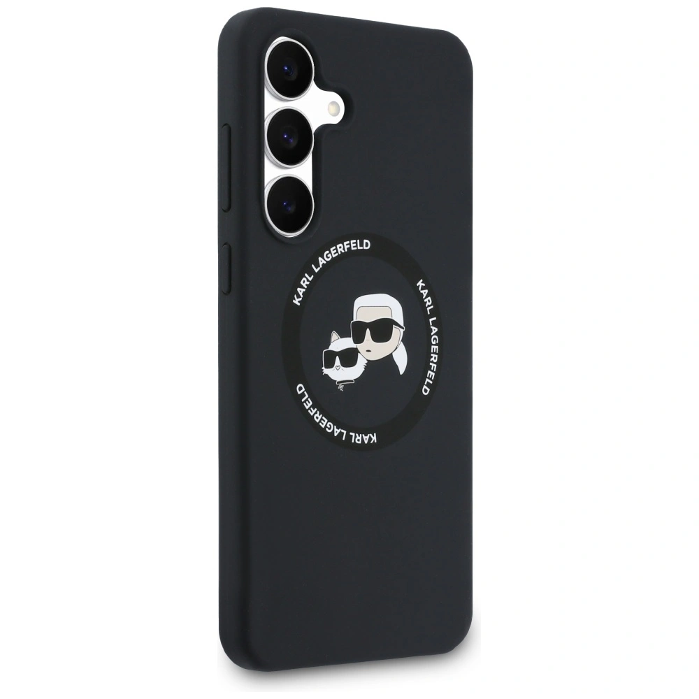 Kryt Karl Lagerfeld Silicone Karl&Choupette Heads MagSafe Samsung Galaxy S25 FE black