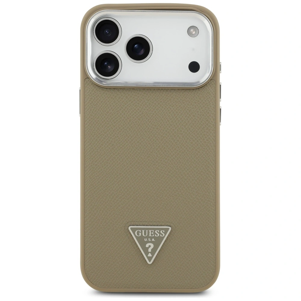 Kryt Guess Grained Triangle Logo MagSafe Apple iPhone 17 Pro Max brown