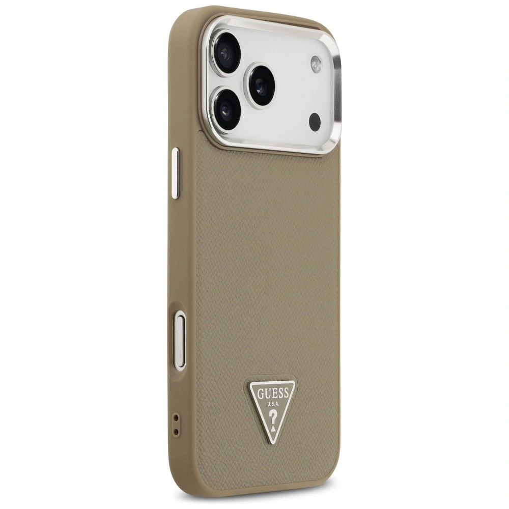 Kryt Guess Grained Triangle Logo MagSafe Apple iPhone 17 Pro Max brown