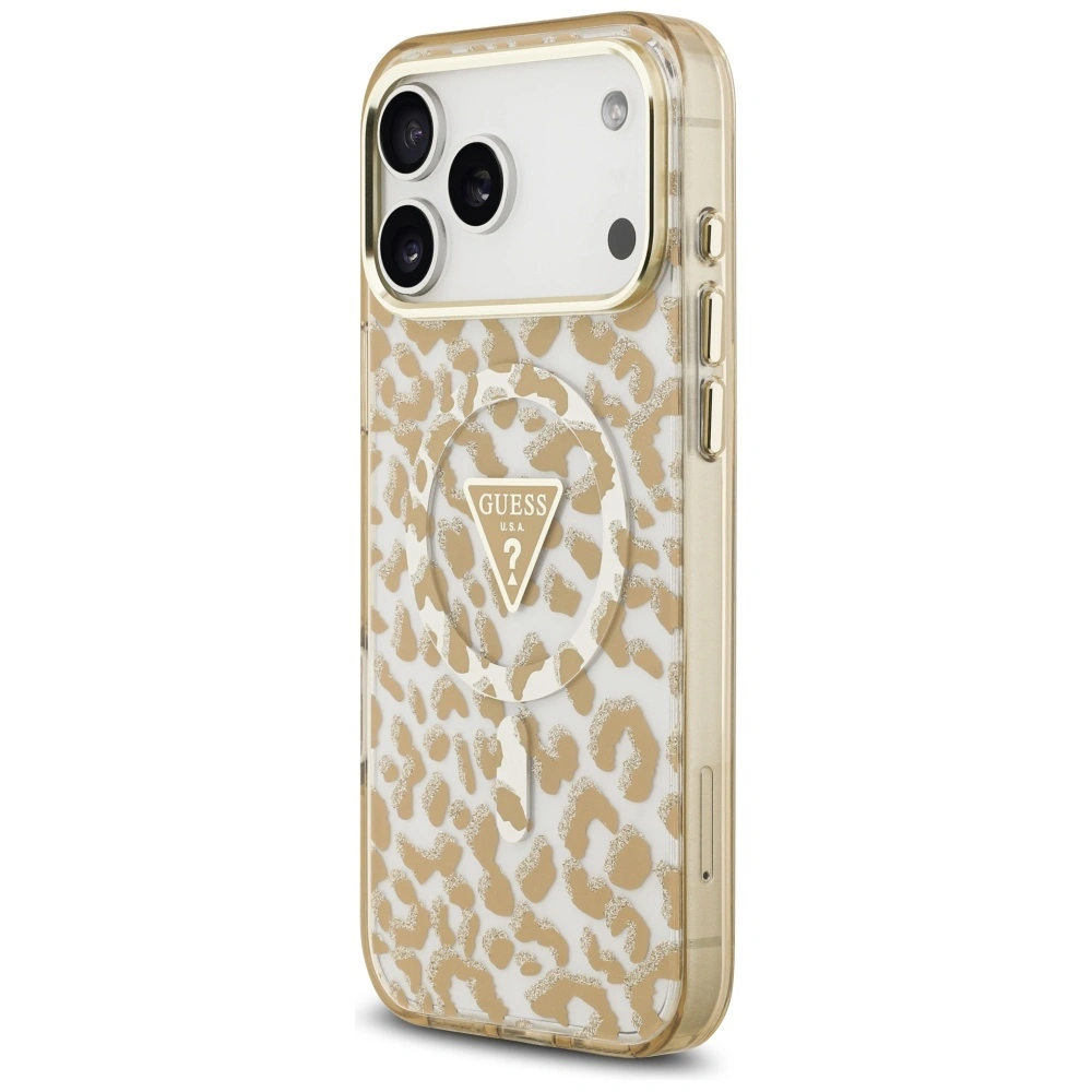 Kryt Guess Leopard Glitter MagSafe Apple iPhone 17 Pro Max brown