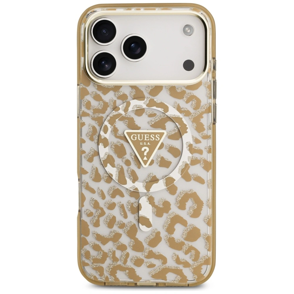 Kryt Guess Leopard Glitter MagSafe Apple iPhone 17 Pro Max brown