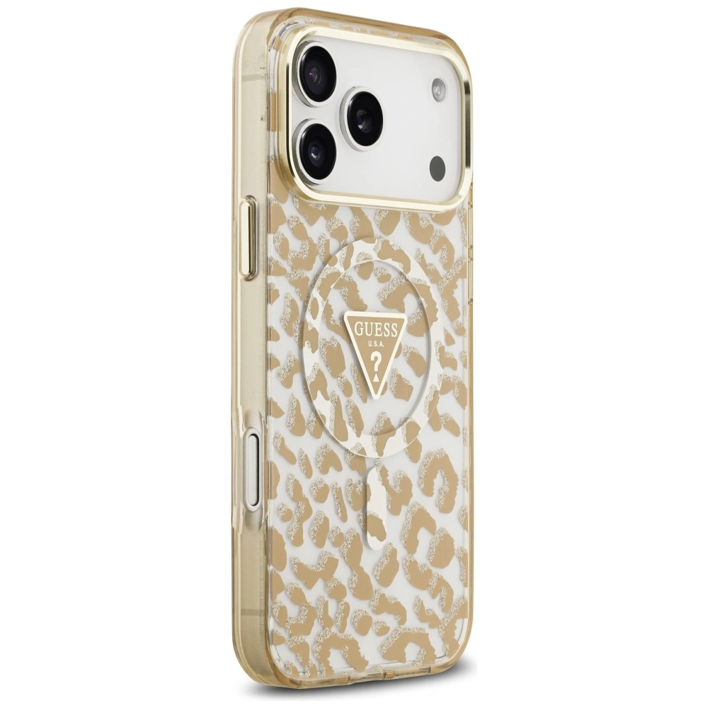 Kryt Guess Leopard Glitter MagSafe Apple iPhone 17 Pro Max brown