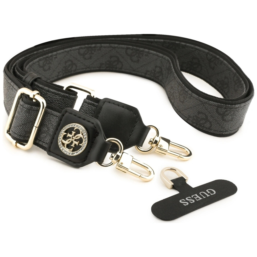 Šňůrka Guess Universal CBDY 4G Tether Patch Strass Metal Logo black