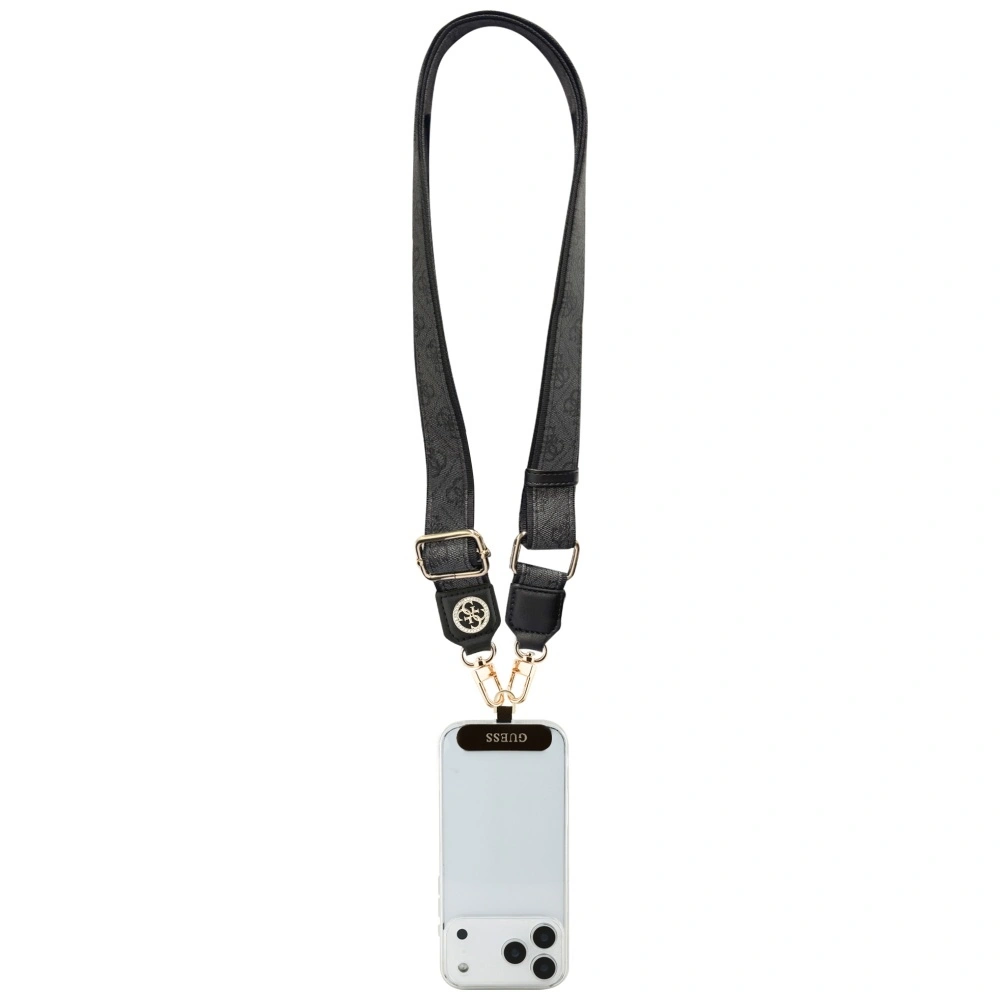Šňůrka Guess Universal CBDY 4G Tether Patch Strass Metal Logo black