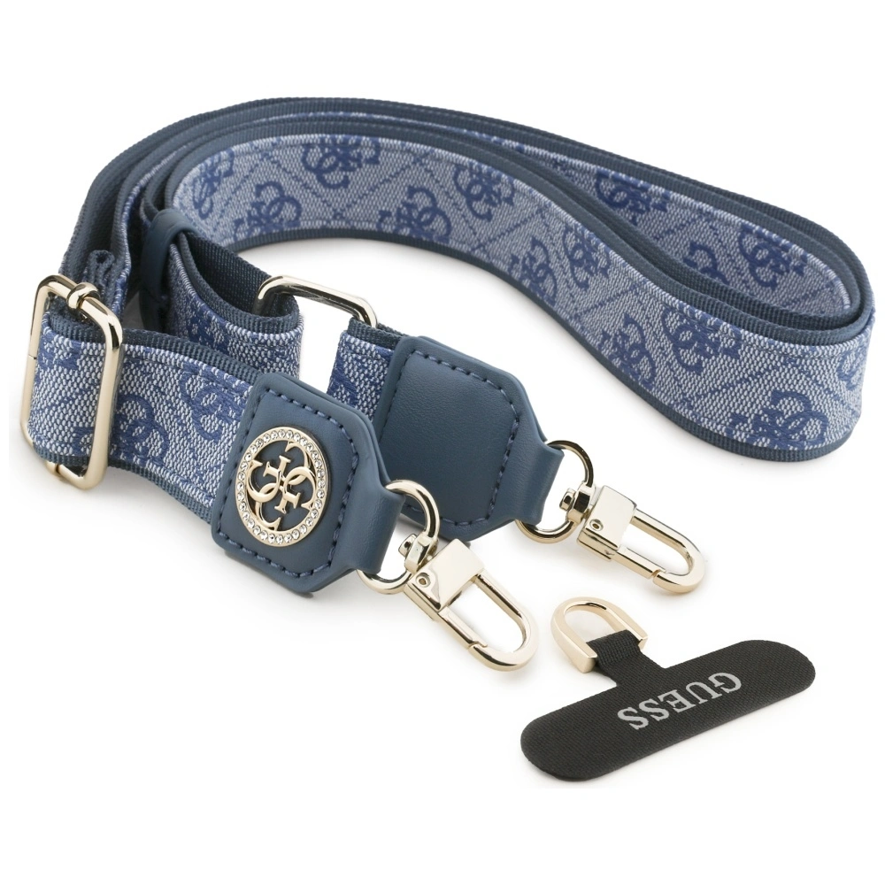 Šňůrka Guess Universal CBDY 4G Tether Patch Strass Metal Logo blue