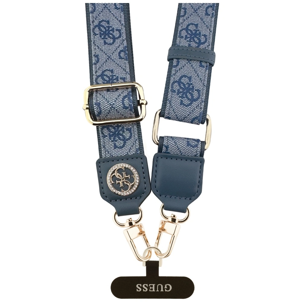 Šňůrka Guess Universal CBDY 4G Tether Patch Strass Metal Logo blue