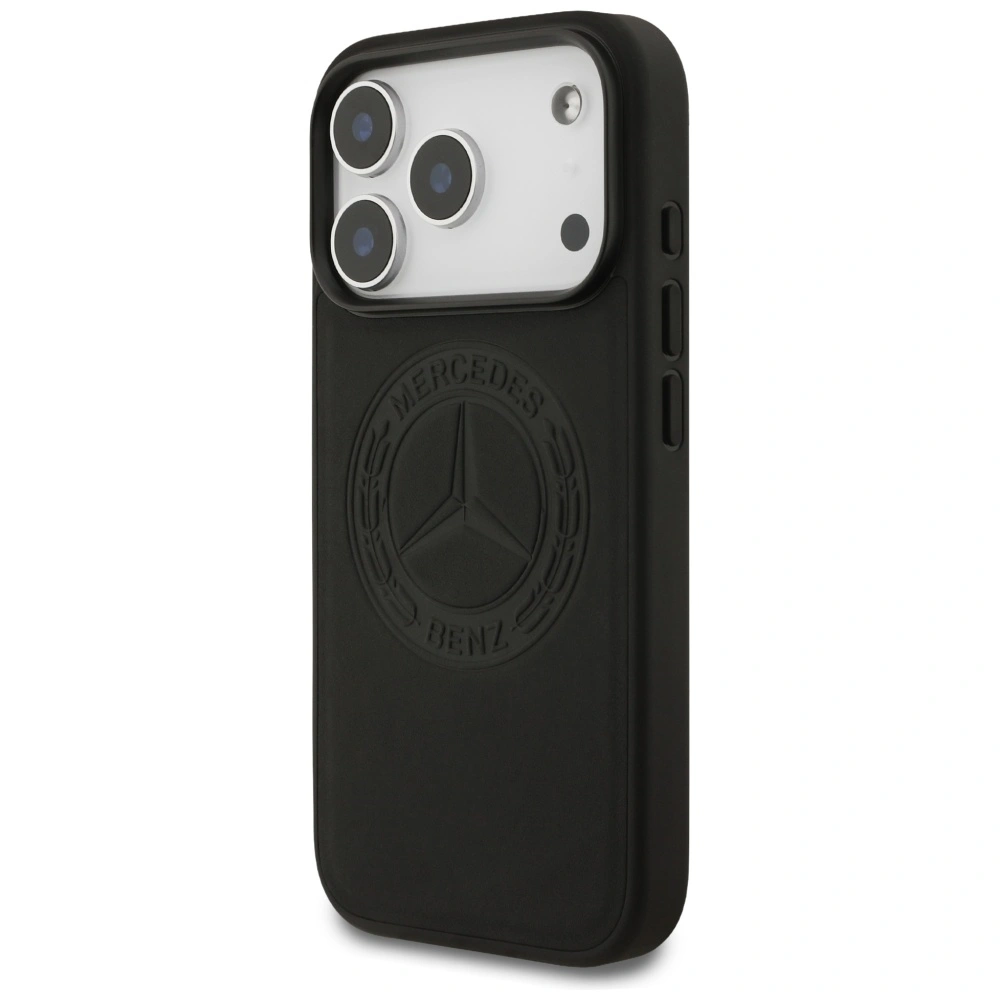 Kryt Mercedes Leather Vintage Logo MagSafe Apple iPhone 17 Pro black