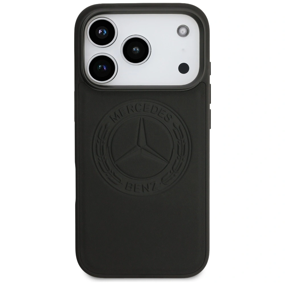 Kryt Mercedes Leather Vintage Logo MagSafe Apple iPhone 17 Pro black