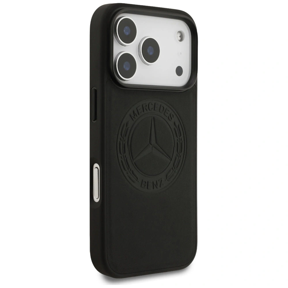 Kryt Mercedes Leather Vintage Logo MagSafe Apple iPhone 17 Pro black