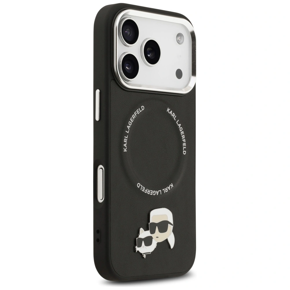 Kryt Karl Lagerfeld Karl & Choupette Pins MagSafe Apple iPhone 17 Pro Max black