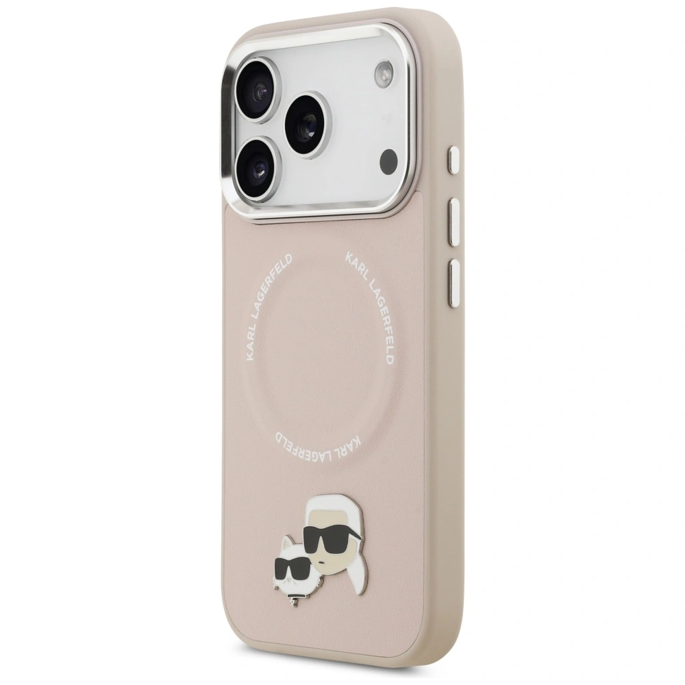 Kryt Karl Lagerfeld Karl & Choupette Pins MagSafe Apple iPhone 17 Pro pink