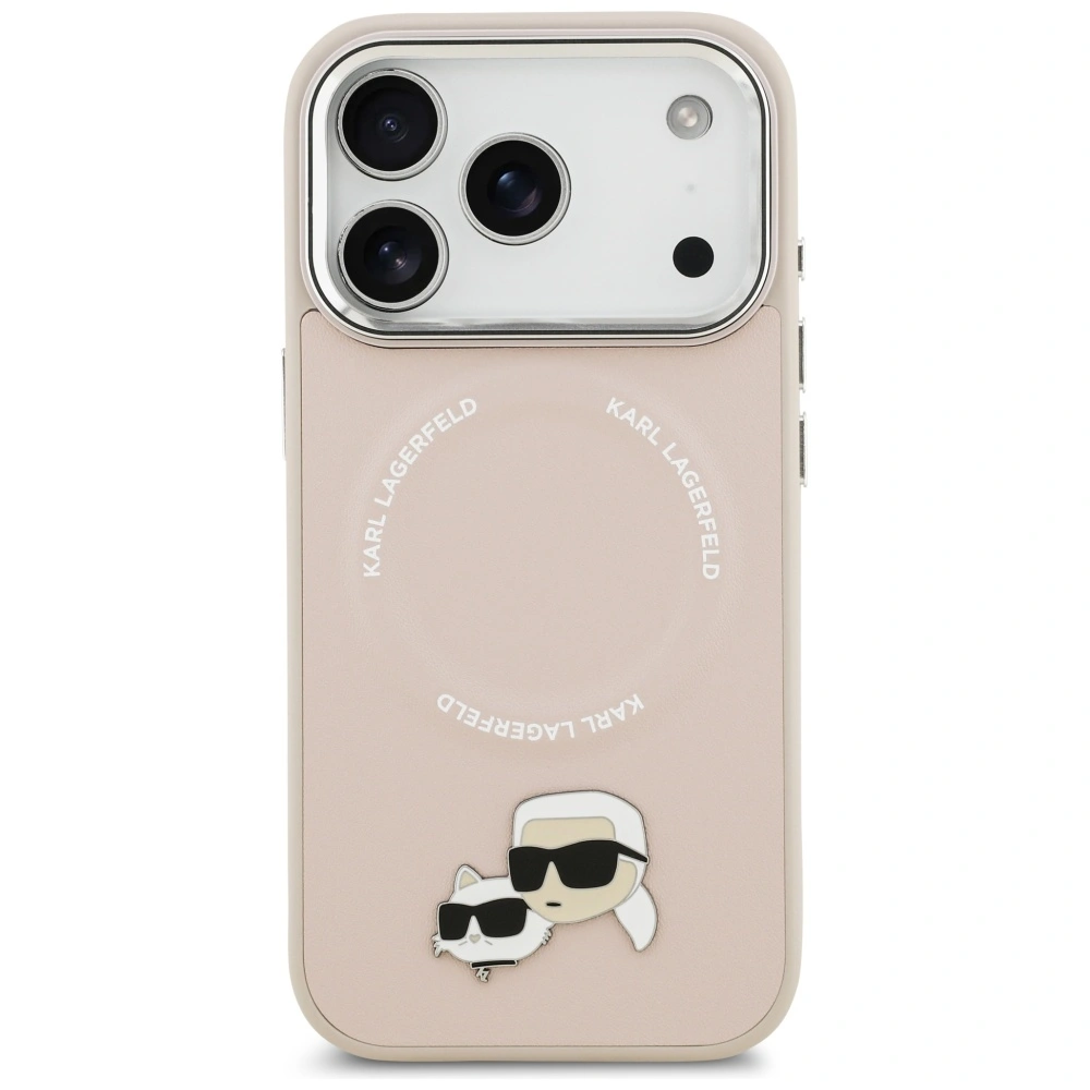 Kryt Karl Lagerfeld Karl & Choupette Pins MagSafe Apple iPhone 17 Pro pink