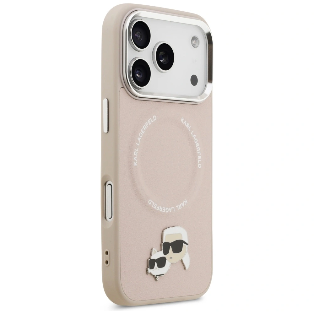 Kryt Karl Lagerfeld Karl & Choupette Pins MagSafe Apple iPhone 17 Pro pink