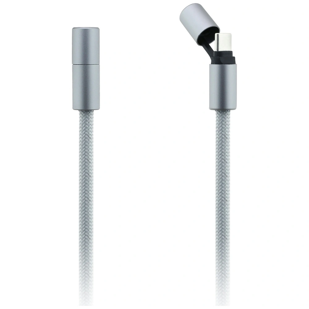 Karl Lagerfeld CBDY Ikonik Charm šňůrka a USB-C / USB-C kabel v jednom - barva šedá