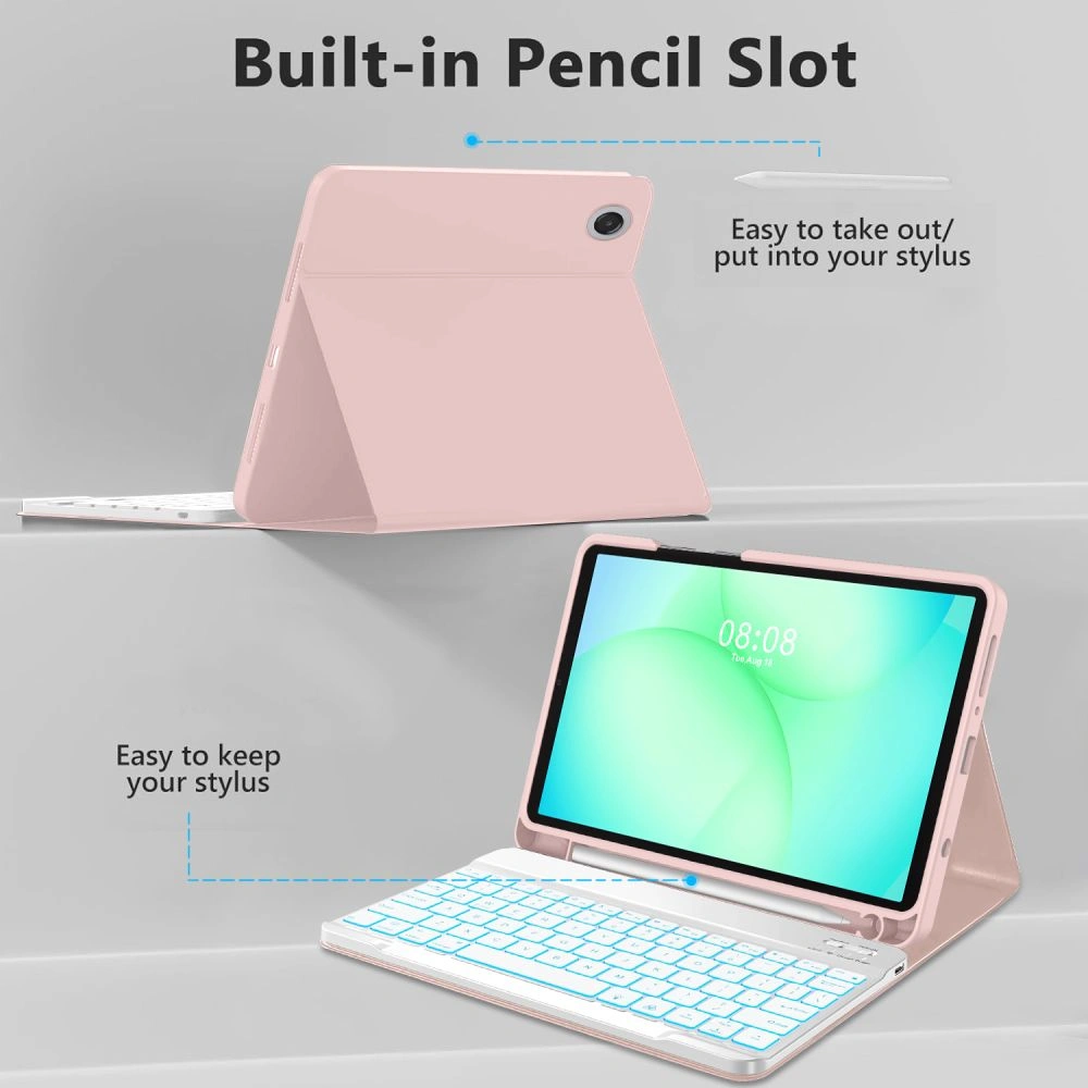 Kryt Tech-Protect Smartcase Pen + Keyboard Samsung Galaxy Tab A9 / A11 8.7 X110 / X115 / X133 / X135 Pink