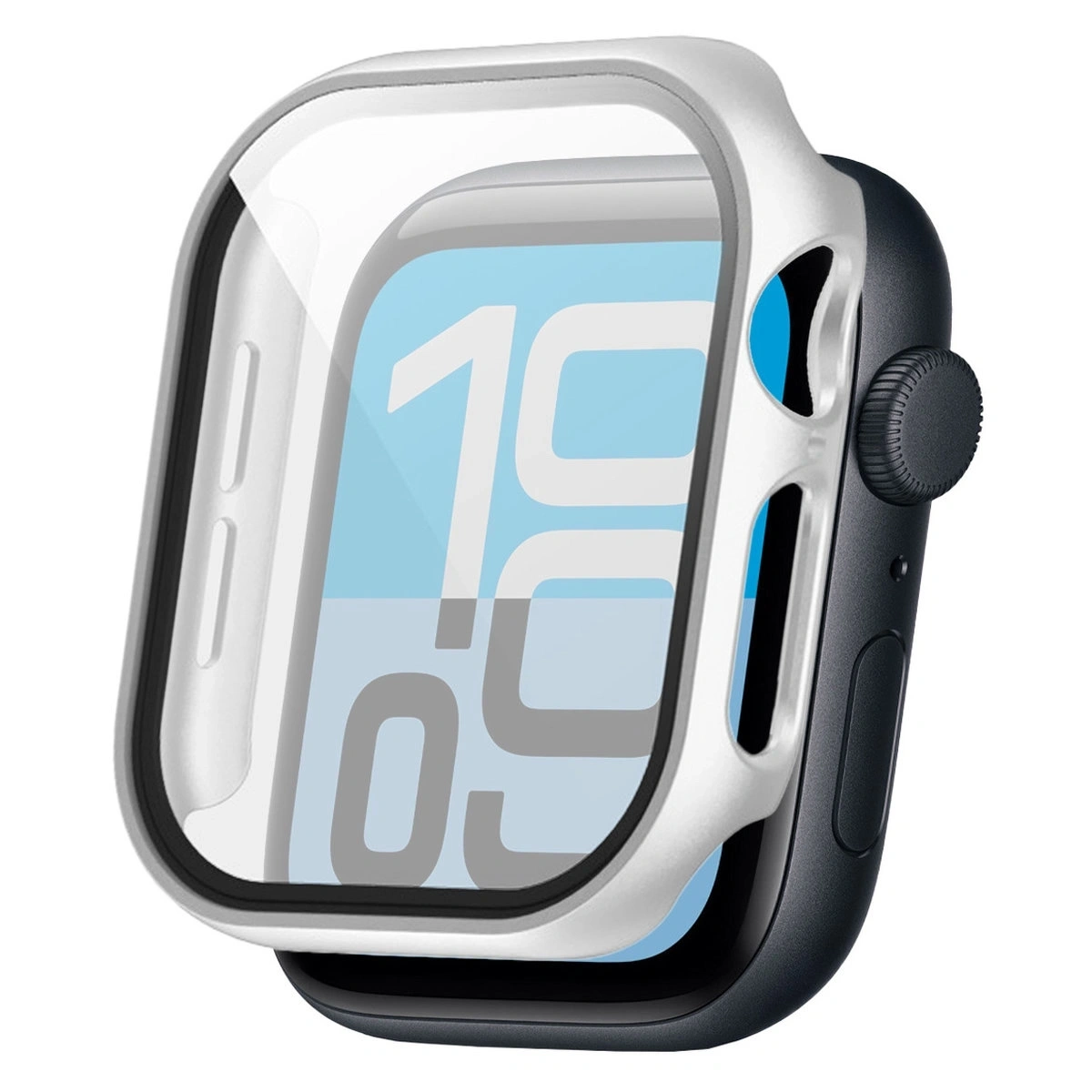 Bizon Case+Glass Watch Apple Watch SE 3 / SE 2 / SE / 6 / 5 / 4 44mm matte silver