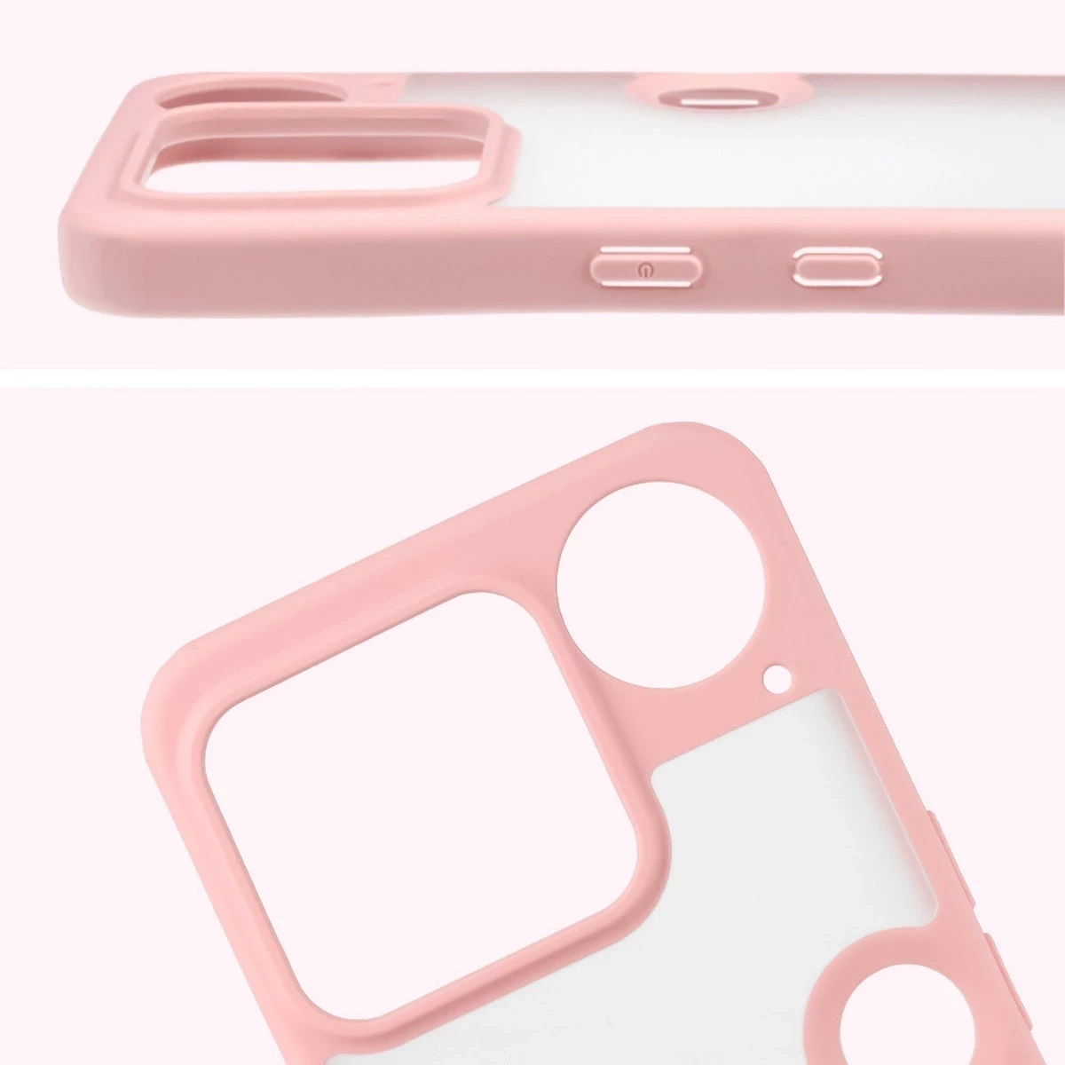 Kryt Bizon Case Angelo Nothing Phone (3) semi-transparent with a light pink frame
