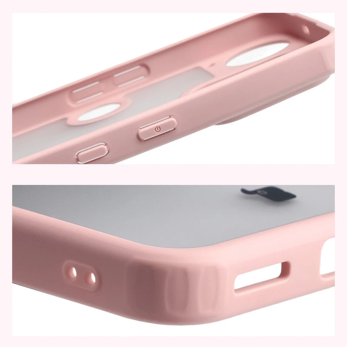 Kryt Bizon Case Angelo Nothing Phone (3) semi-transparent with a light pink frame