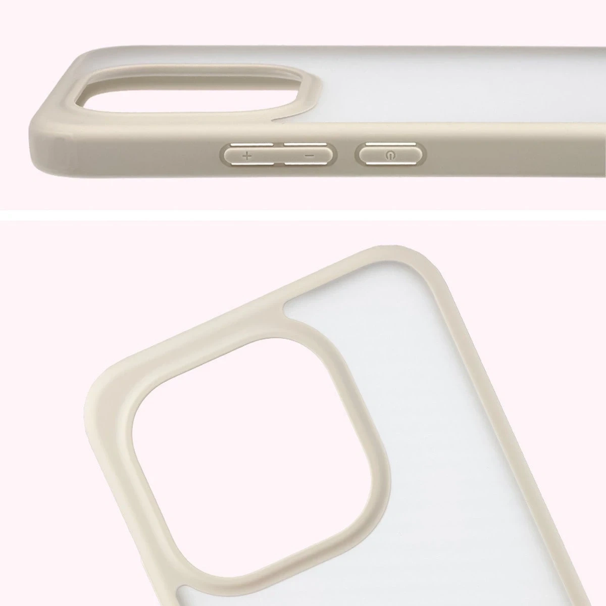 Kryt Bizon Case Angelo Xiaomi 15T semi-transparent with a beige frame